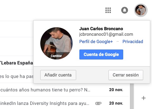 cerrar sesion en gmail