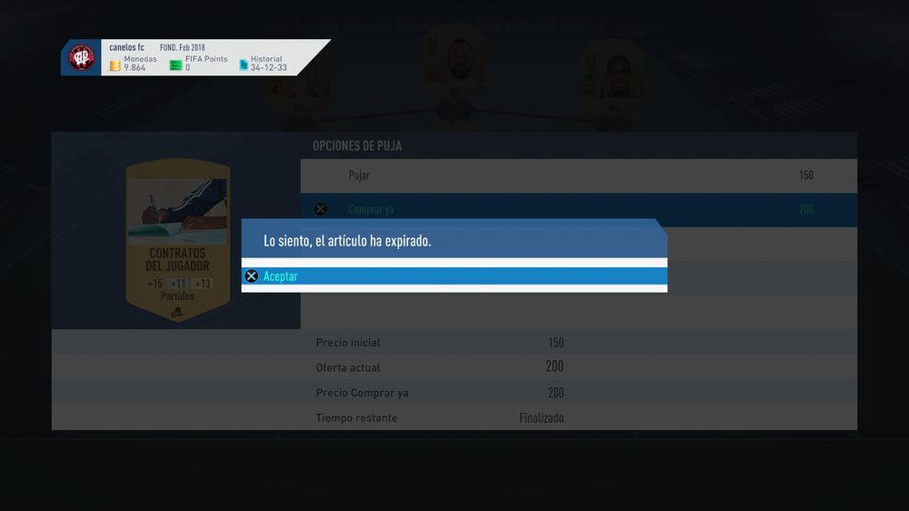 fifa19 articulo expirado