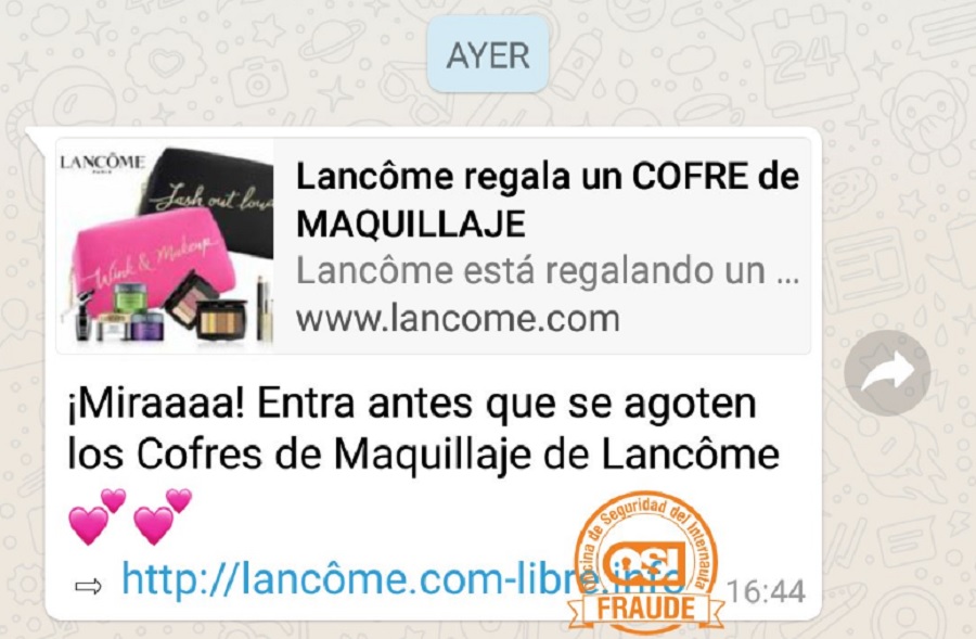 ¿Se extiende de nuevo la estafa de WhatsApp del cofre de maquillaje de Lancôme? 2 lancome
