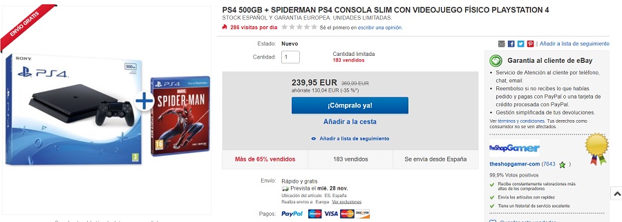 Dónde comprar la PS4 barata por el Black Friday 6 playstation 4 ebay