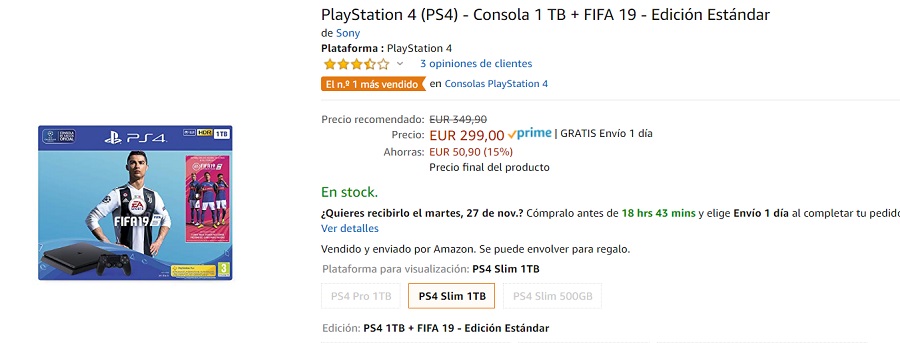 Dónde comprar la PS4 barata por el Black Friday 3 playstation fifa 2019