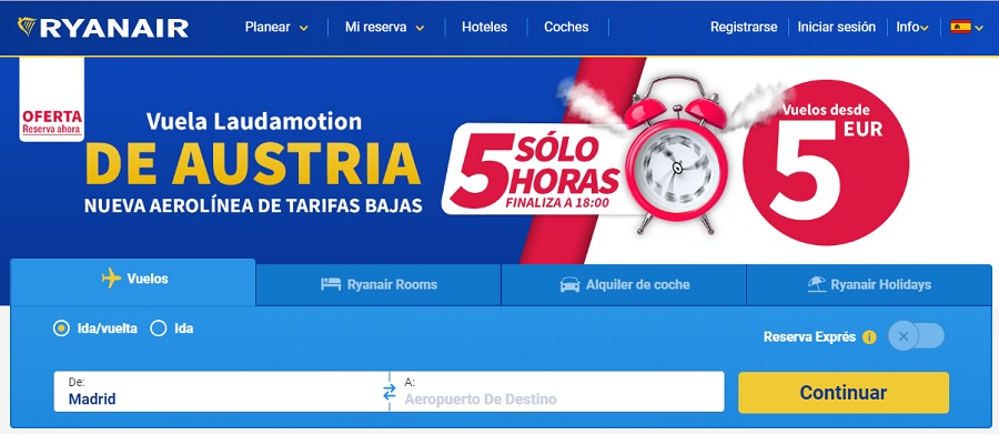 Por qué no funciona la web de Ryanair