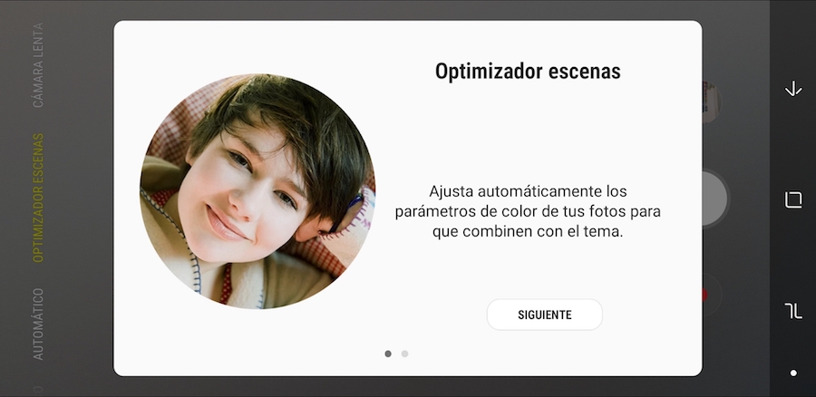 samsung galaxy a7 2018 optimizador de escenas