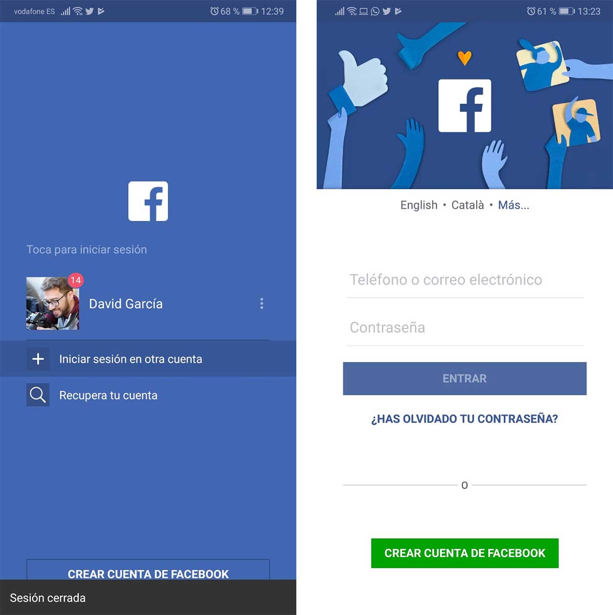 Cómo inicio sesión con otra cuenta de Facebook vinculada a otra