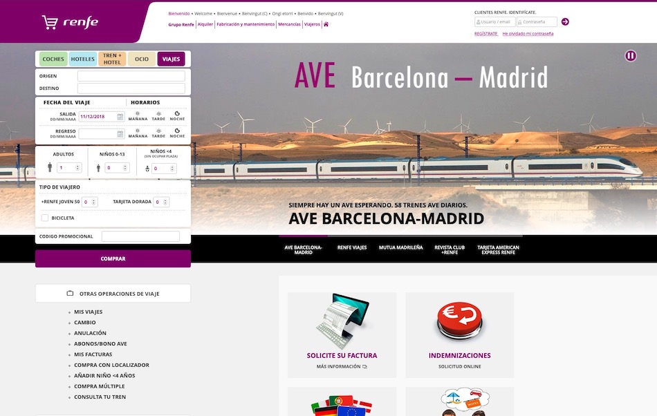 Cómo reclamar una indemnización por retraso en la web de Renfe