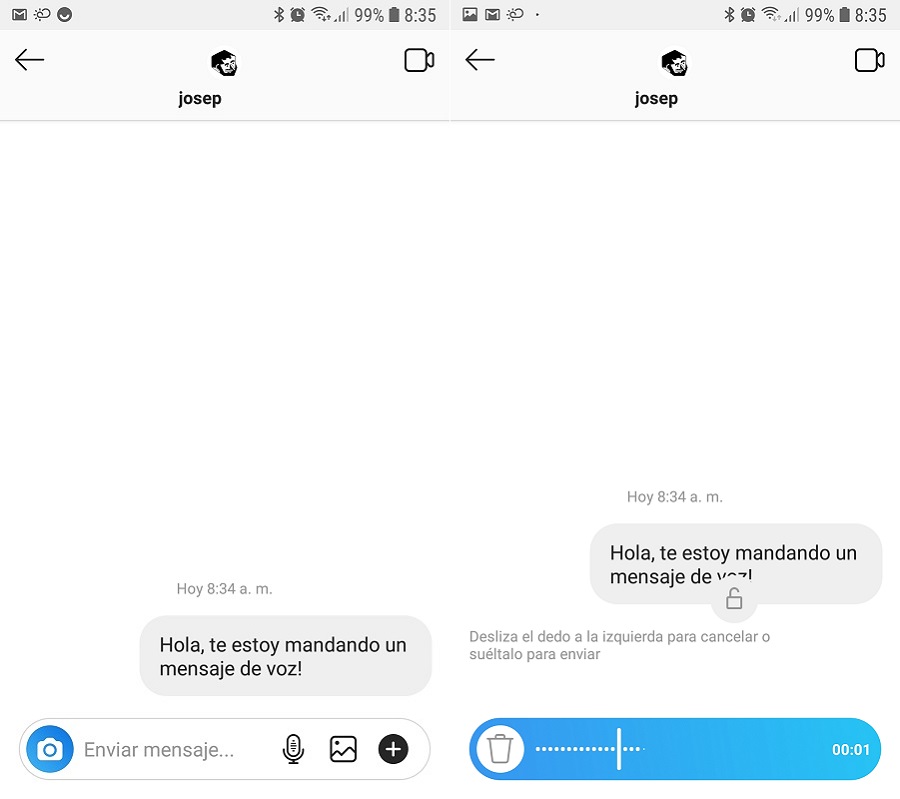 Así funcionan los mensajes de voz al estilo WhatsApp de Instagram 2 instagram mensajes voz