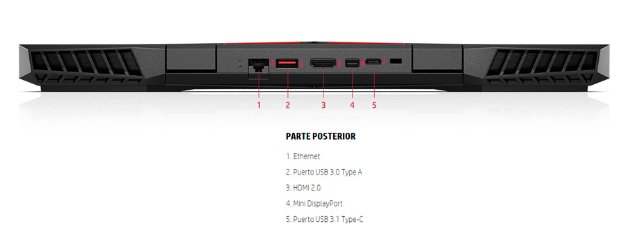 portátil HP OMEN 15 conectividad