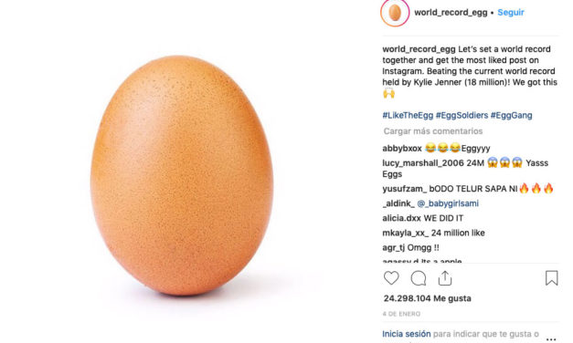 Un huevo se convierte en la foto con más me gusta de Instagram