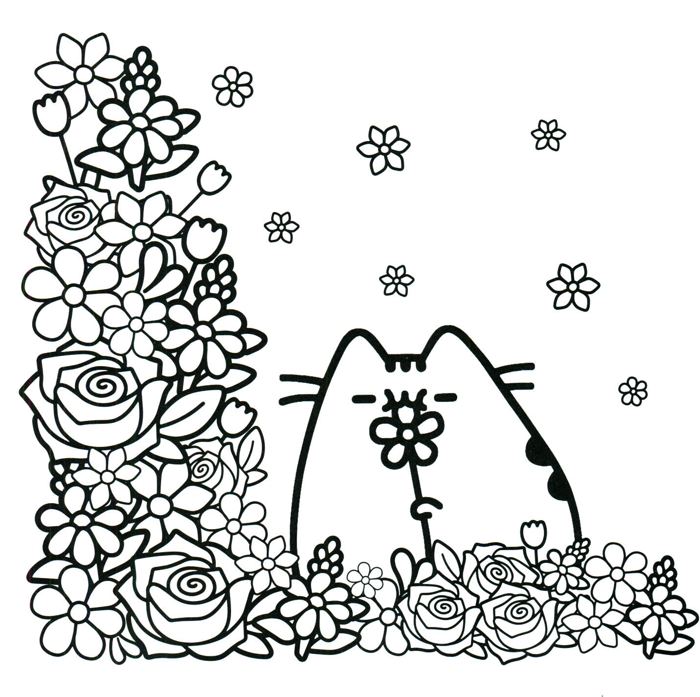 gatito flores