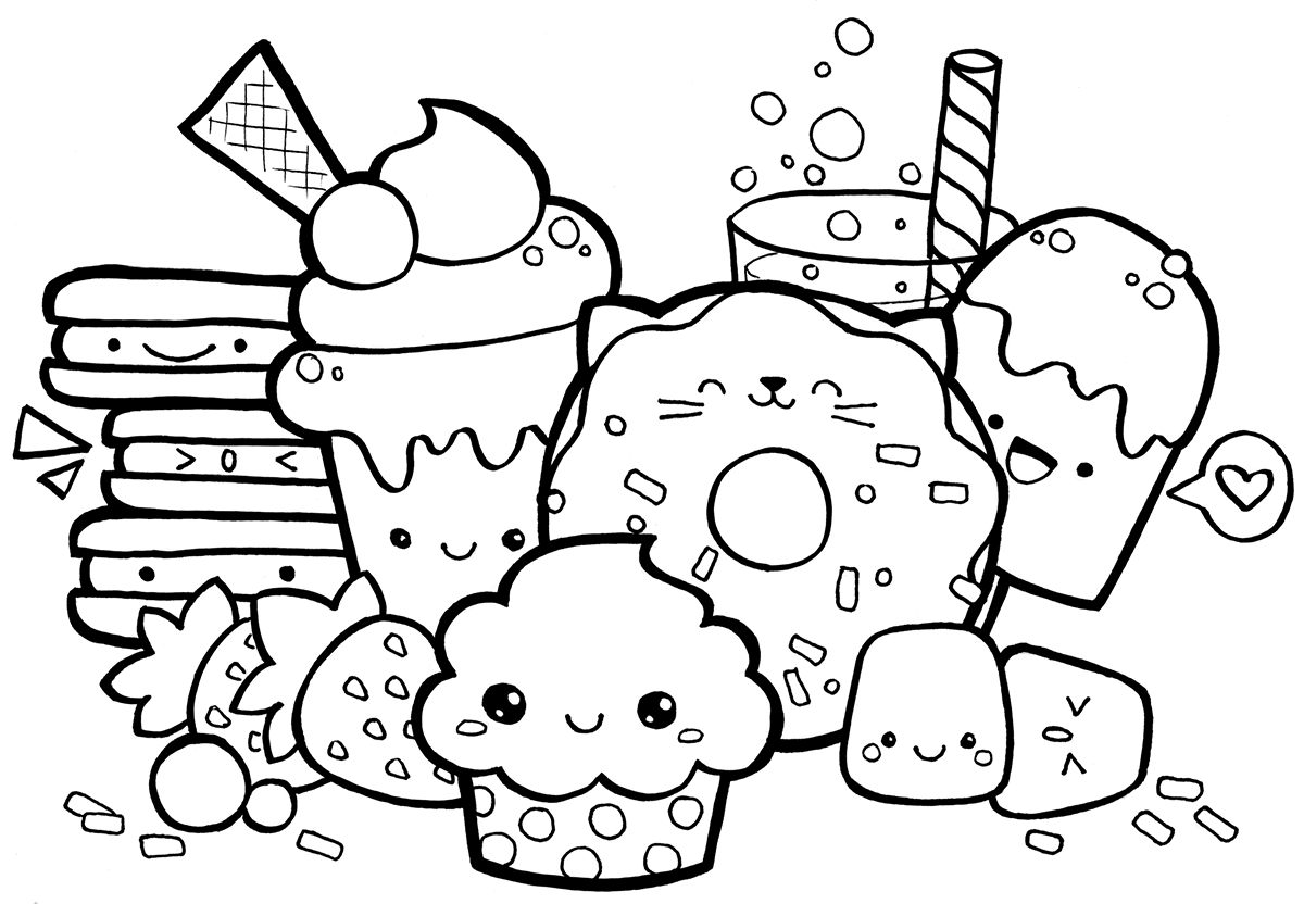 Dibujo De Dibujos De Pasteles Kawaii Para Colorear Vector PNG ,dibujos  Dibujo Kawaii, Dibujo De Pastel, Dibujo De Ala PNG y Vector para Descargar  Gratis