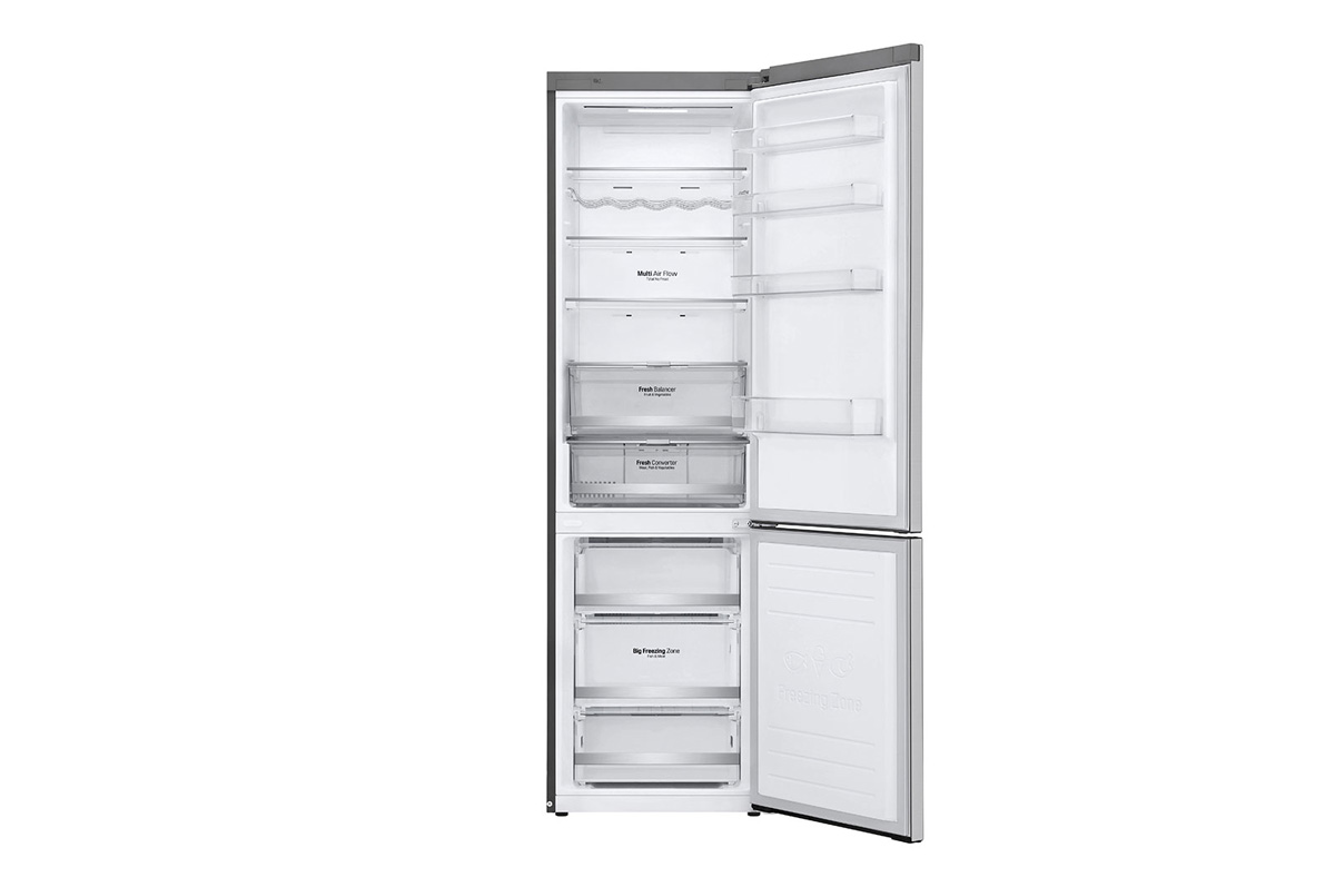 5 frigoríficos interesantes entre 800 y 1.000 euros LG GBB72NSDFN abierto