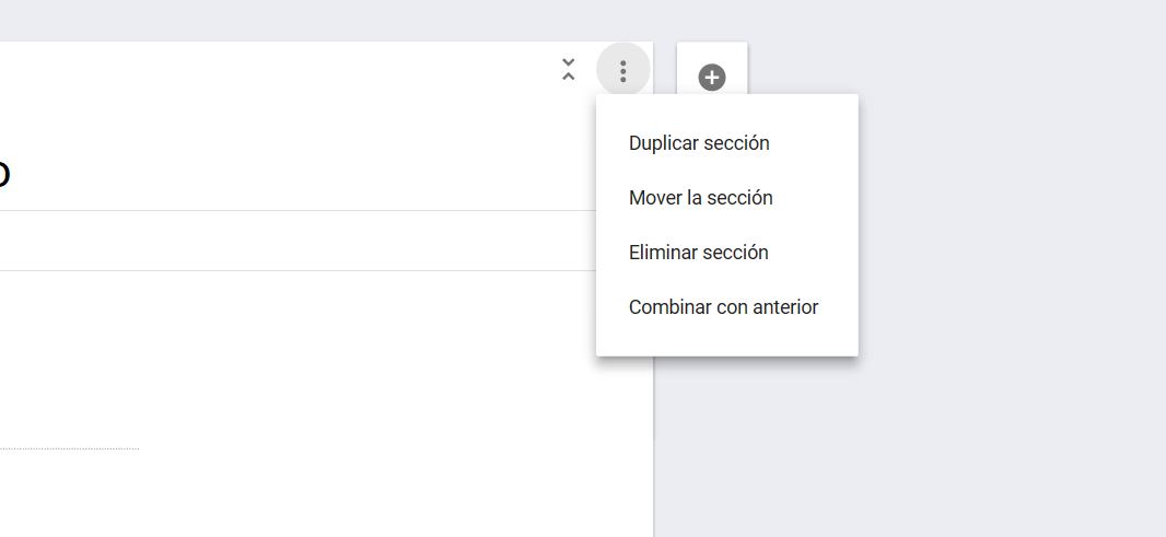 combinar secciones google forms