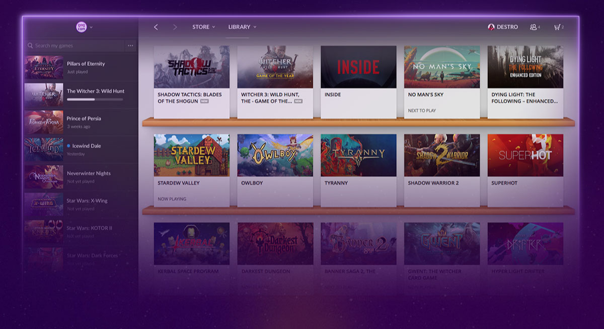 mejores alternativas a Steam para jugar en PC GOG