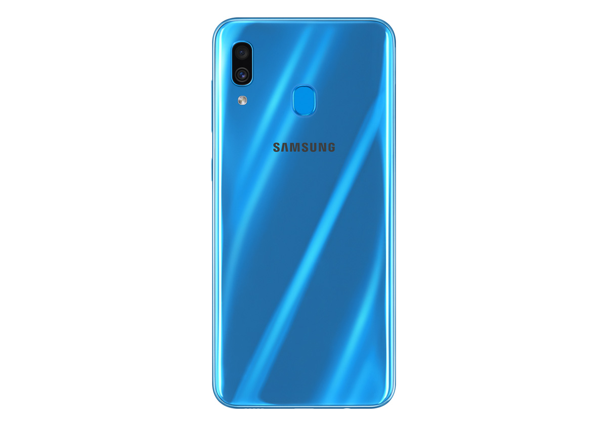oficial Samsung Galaxy A30 trasera azul