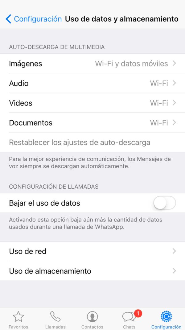 uso de datos y almacenamiento ios 2