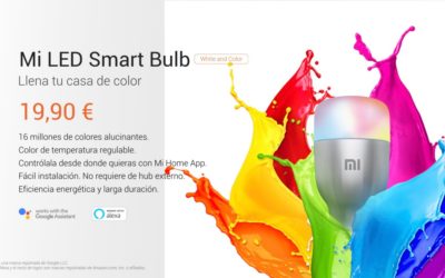Xiaomi Mi LED Smart Bulb, bombilla inteligente blanca y de color por 20