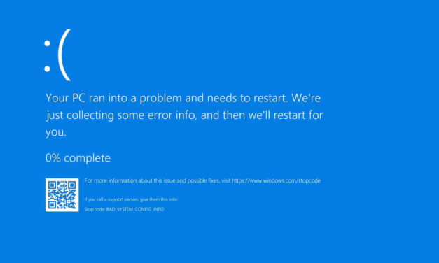 Solución al error Bad System Config Info de Windows 10