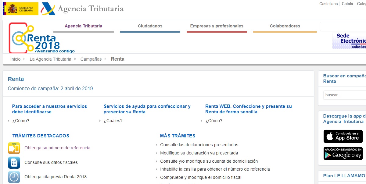 renta 2018 datos fiscales