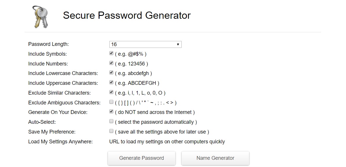 Secure Password Generator