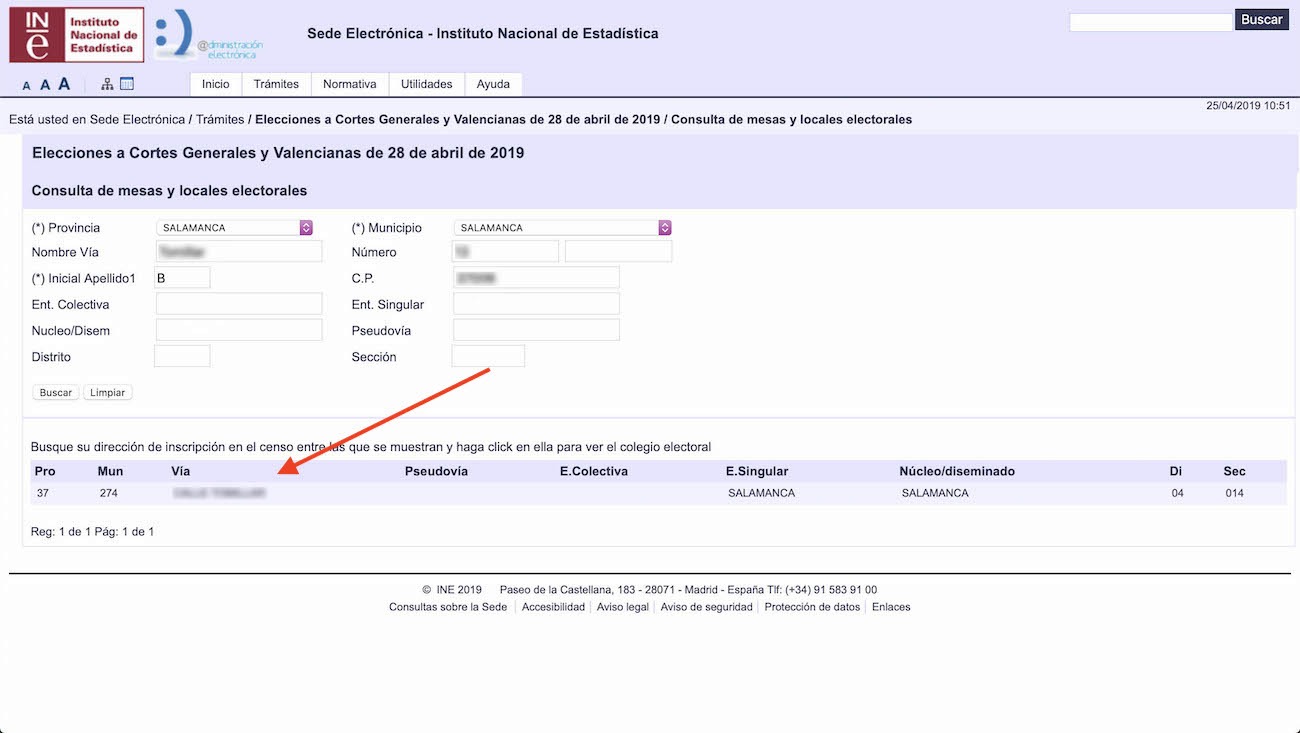 COLEGIOS ELECTORALES CENSO