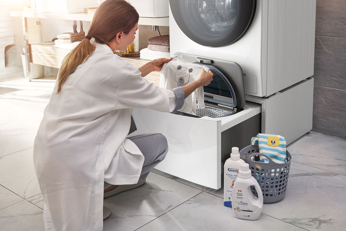 ¿Dos coladas a la vez en la misma lavadora? Es posible con TWINWash de LG 2 dos coladas a la vez con TWINWash de LG lavadora inferior