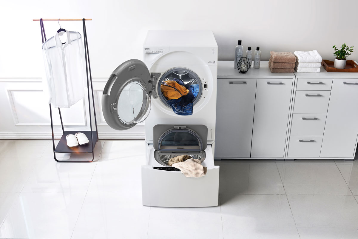 ¿Dos coladas a la vez en la misma lavadora? Es posible con TWINWash de LG 4 dos coladas a la vez con TWINWash de LG tiempo