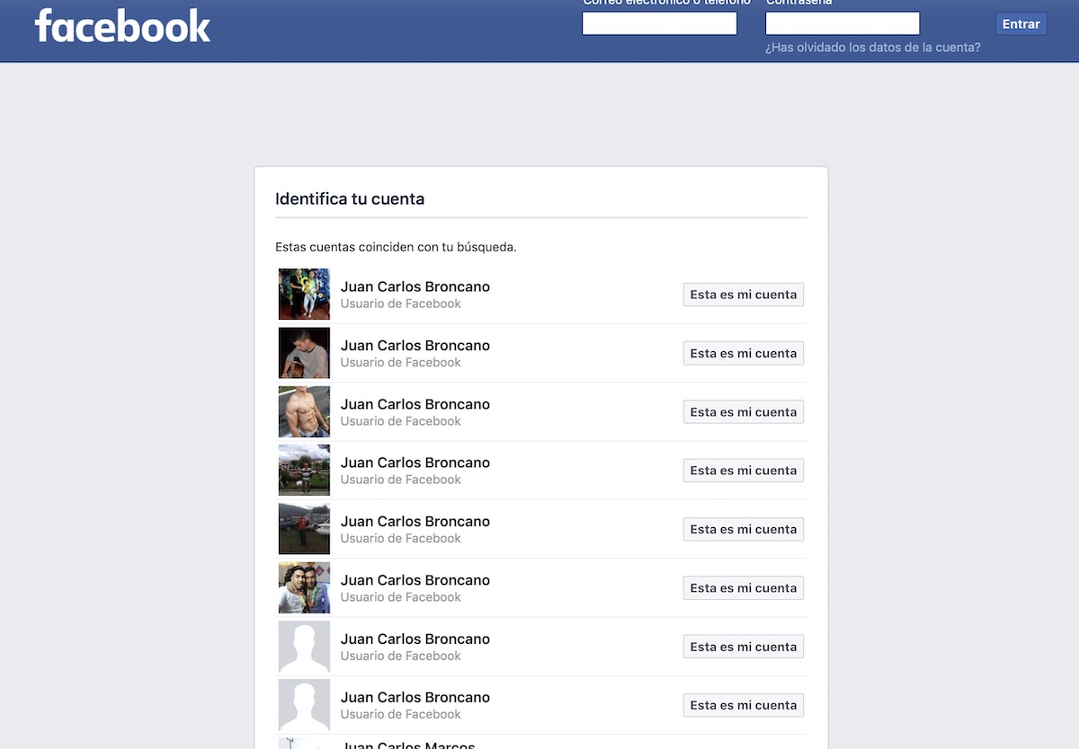 facebook no deja inciar sesion