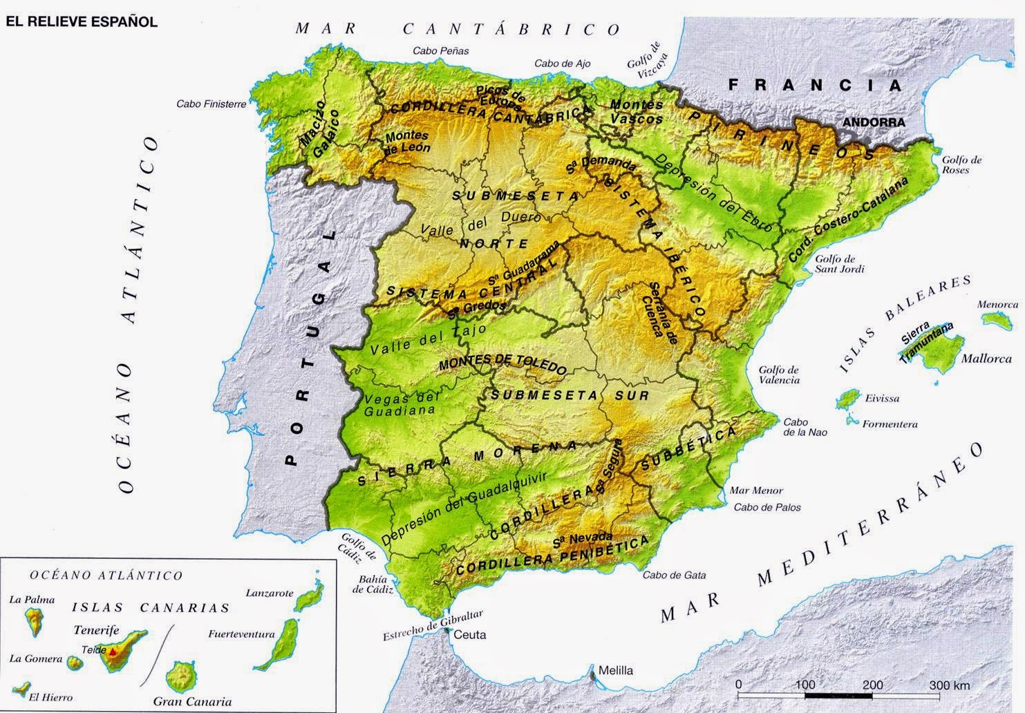 mapa físico españa