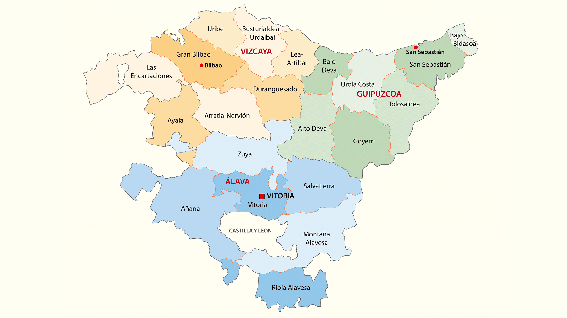 mapa pais vasco