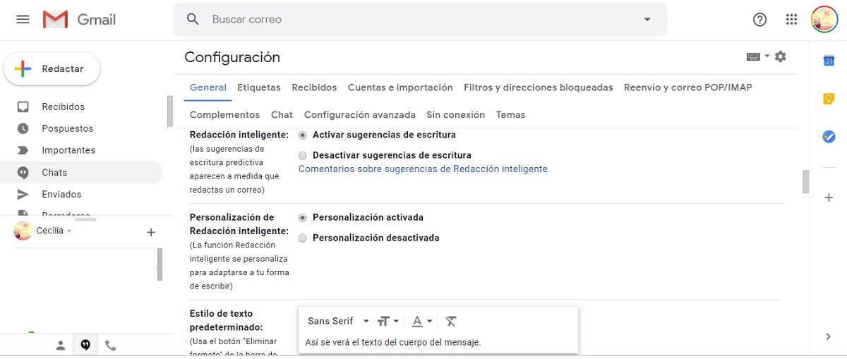 escritura inteligente gmail