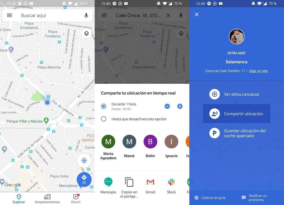 google maps compartir ubicacion