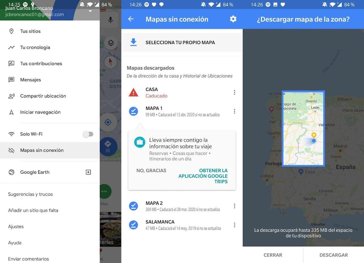 google maps mapas sin conexion