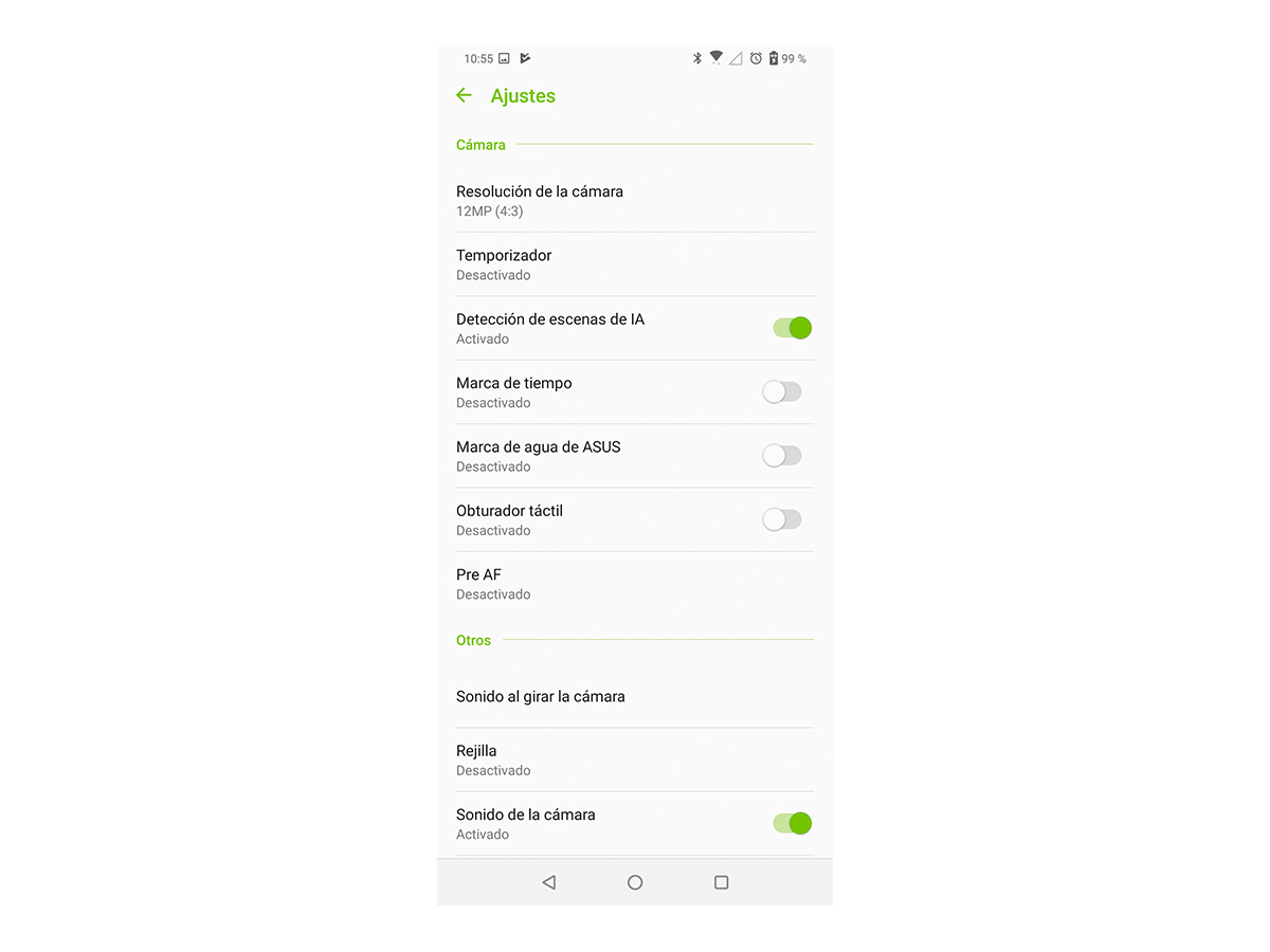 hemos probado ASUS Zenfone 6 ajustes cámara