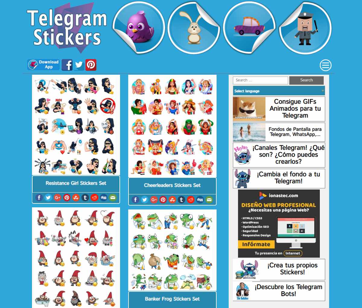 Los 100 mejores packs de stickers para Telegram
