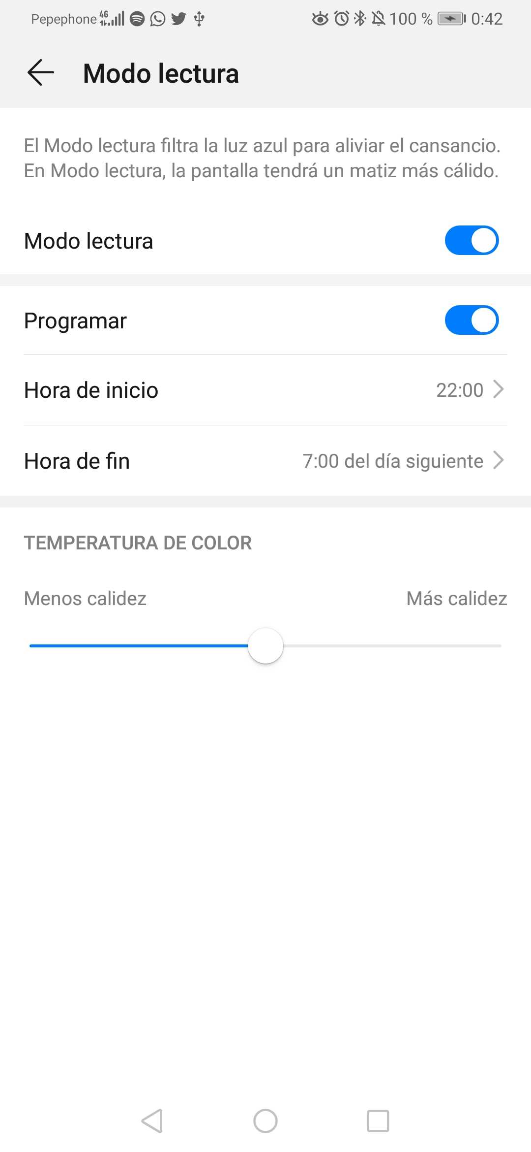 modo lectura huawei p30