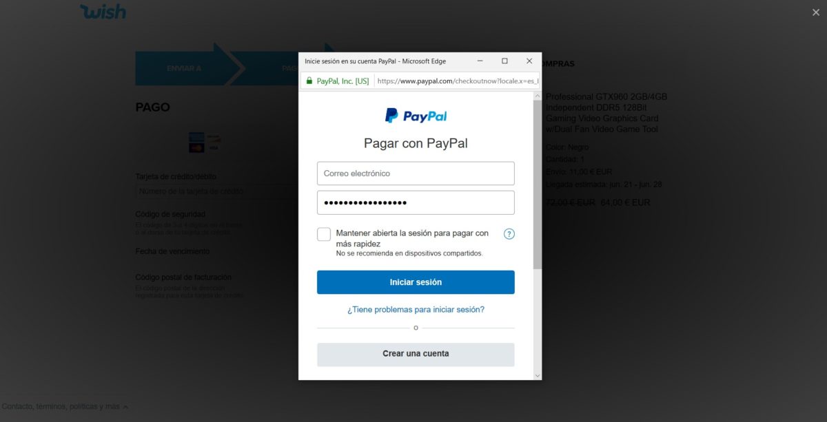 paypal wish