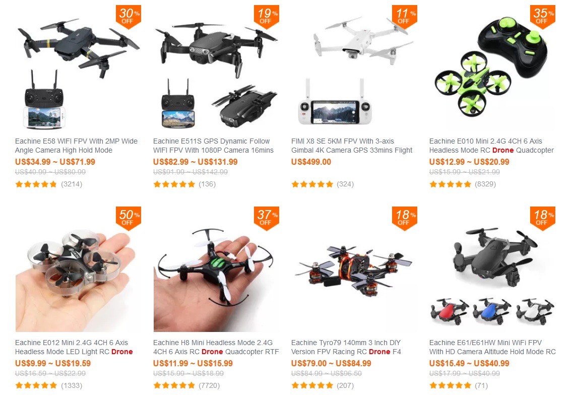 Ventajas en variedad de comprar en Gearbest o Bangood 2