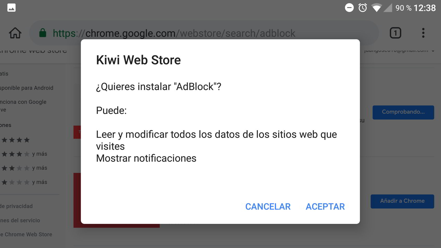 Cómo instalar extensiones de Google Chrome en Android 4