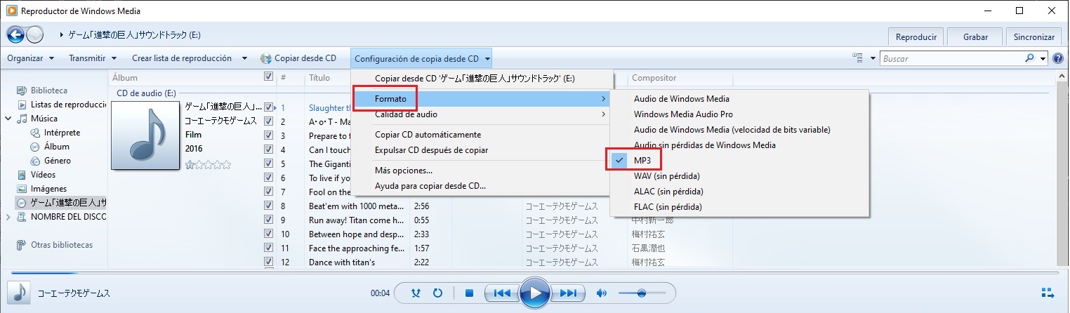 Como pasar tus CD a MP3 con el Reproductor Windows Media de Windows 10 03
