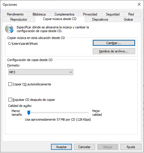 Como pasar tus CD a MP3 con el Reproductor Windows Media de Windows 10 7