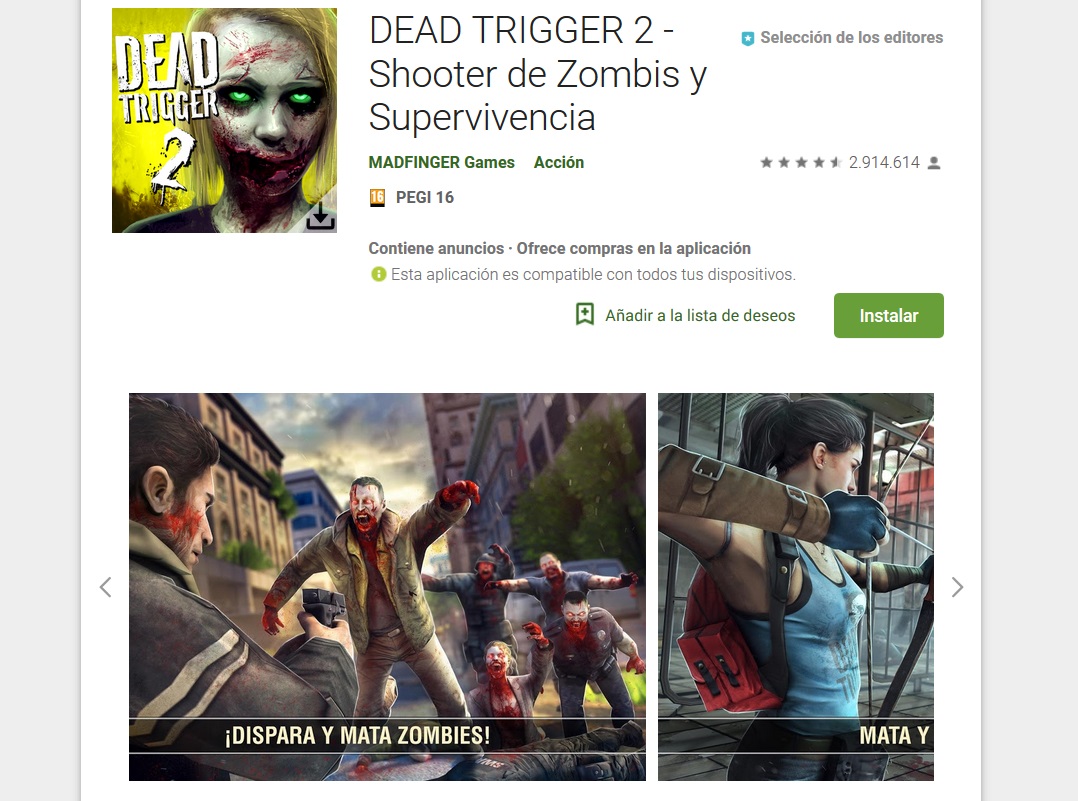 6 juegos de zombis para Android 7 Dead Trigger 2