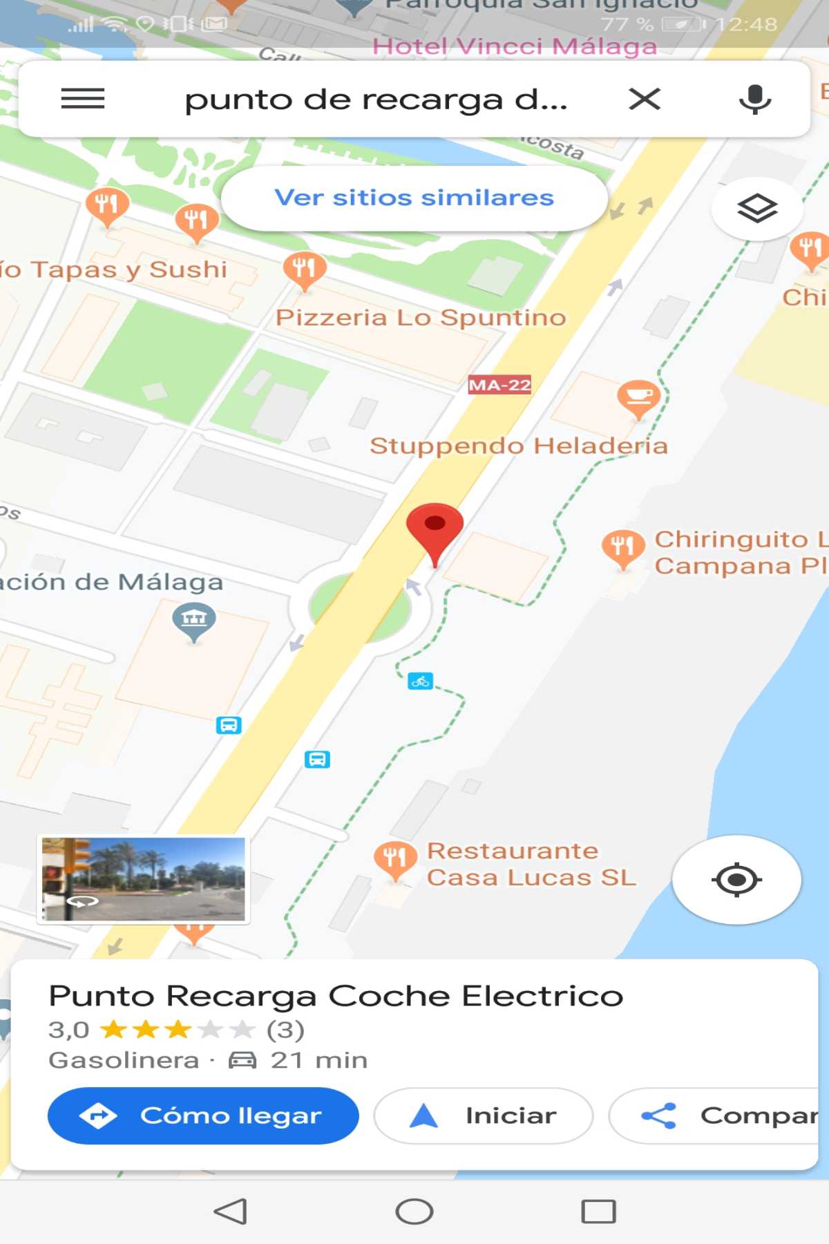 Google Maps Puntos carga