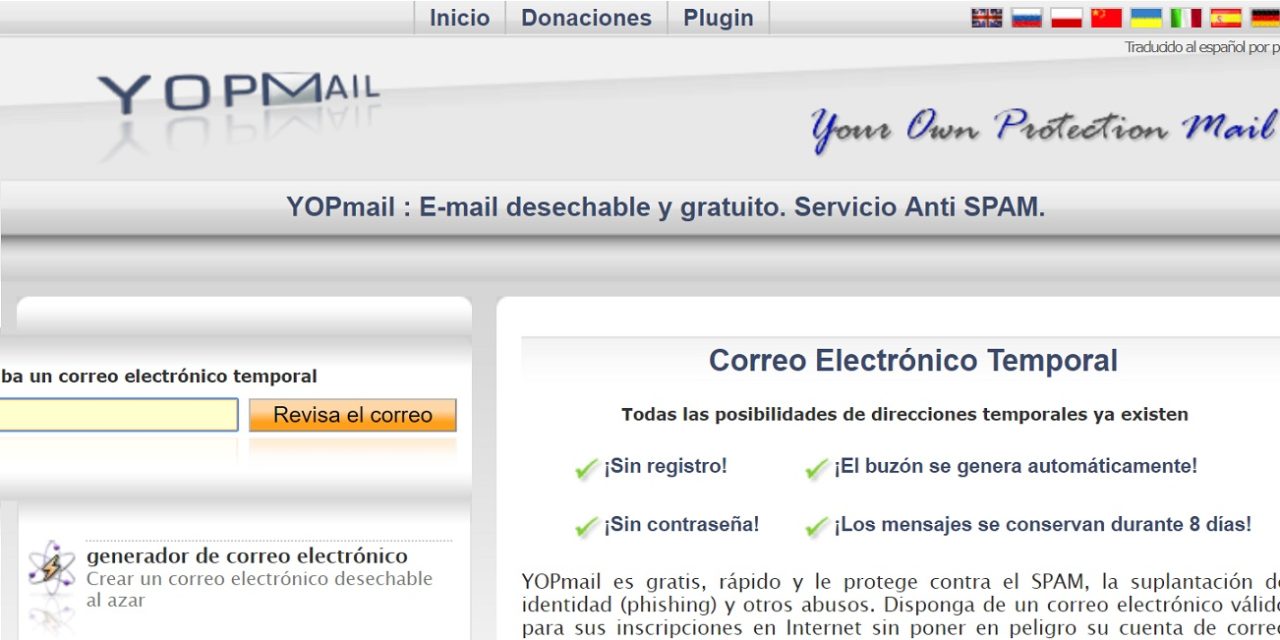 Guía para usar YOPmail, la cuenta de correo anónima con fecha de caducidad