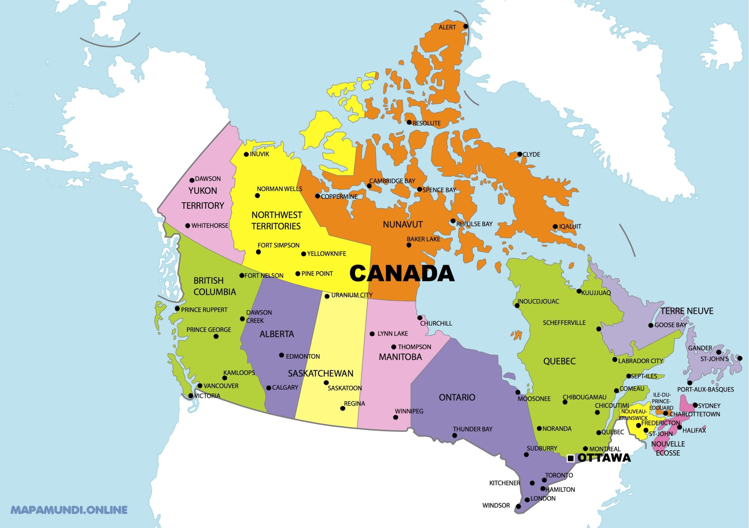 mapa canada