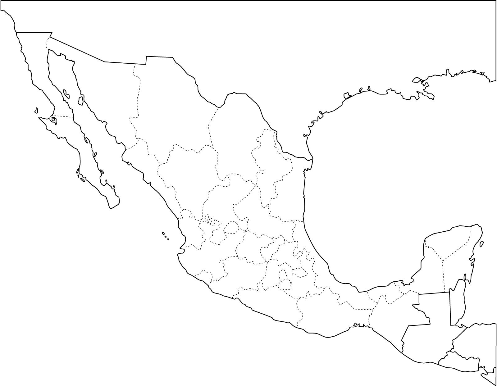 mapa mudo mexico