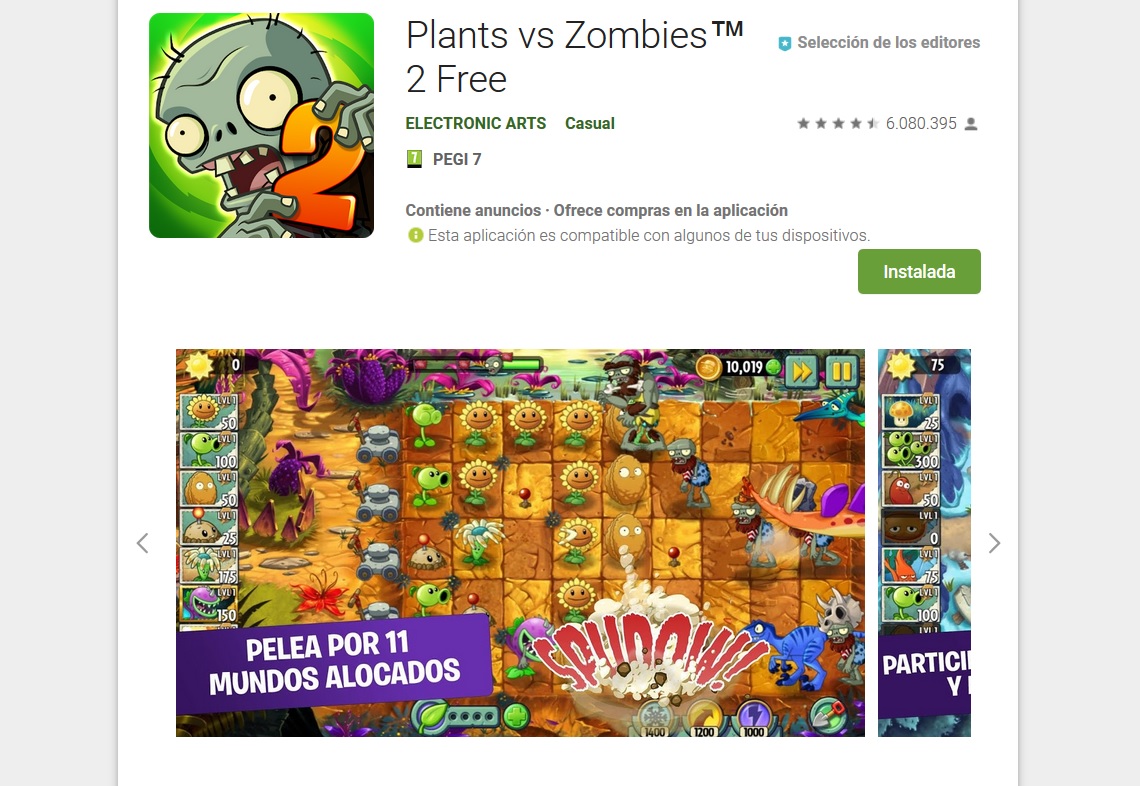 6 juegos de zombis para Android 2 Plantas Vs Zombies 2