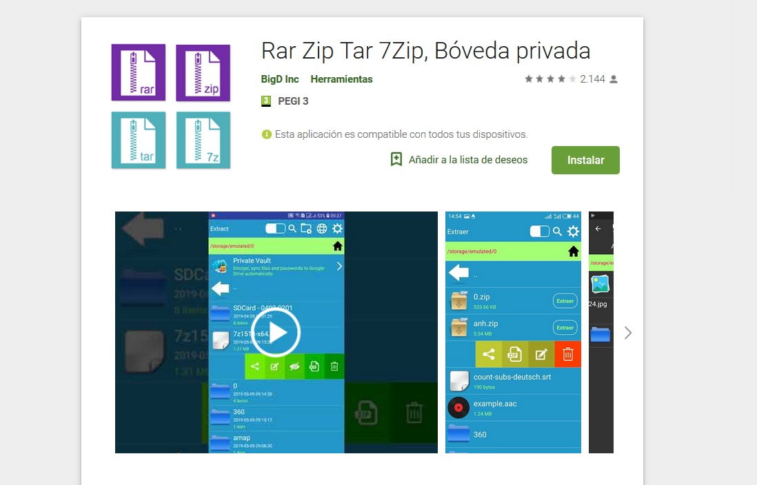 Rar Zip Tar 7Zip