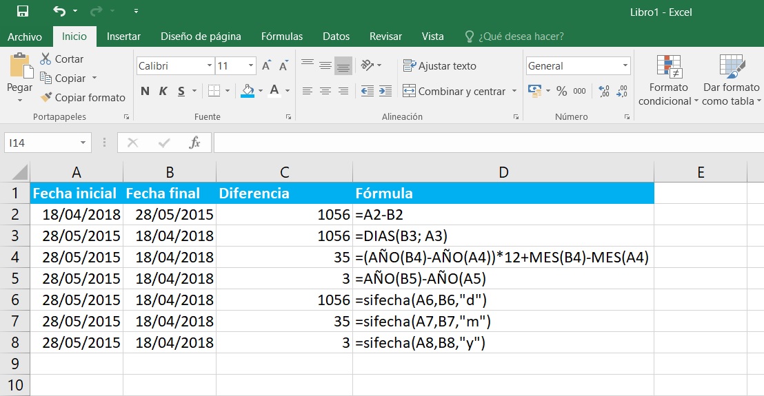 Logika M Rhet Hatalmas Formula En Excel Para Calcular Los Dias Entre Dos Fechas Legel L Sk D