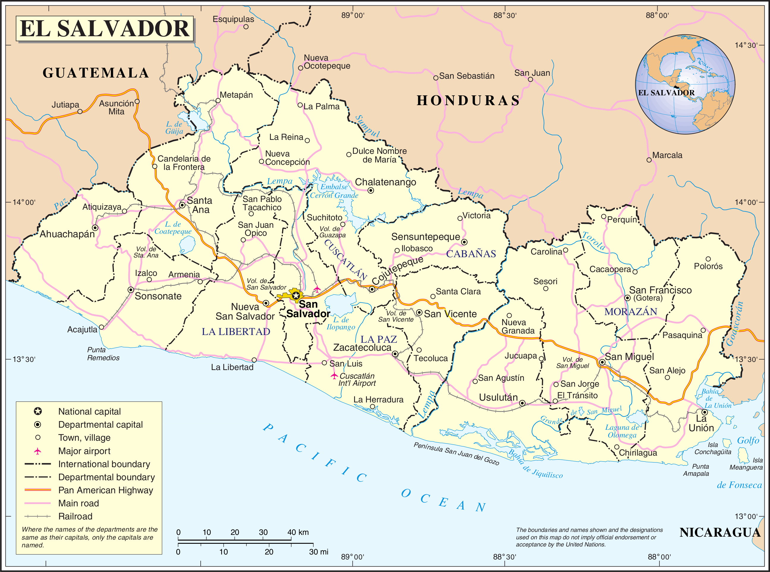 Mapas de América del Sur y Centroamérica, más de 250 imágenes para descargar e imprimir gratis 12 el salvador