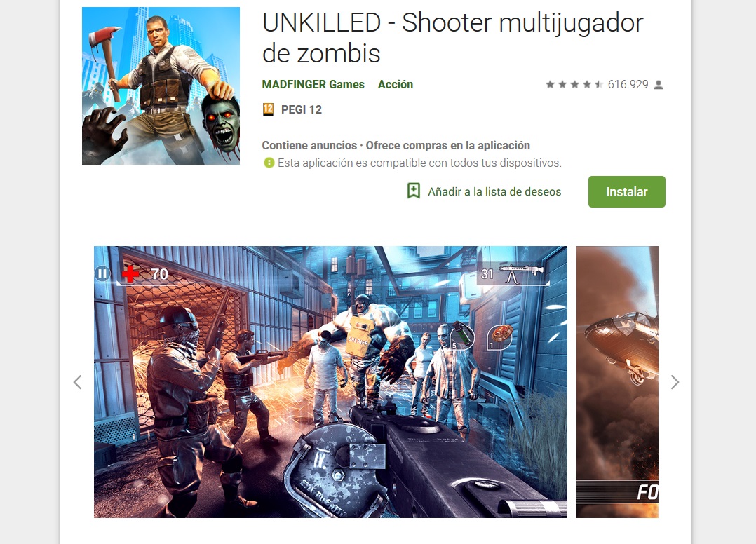 6 juegos de zombis para Android 6 unkilled